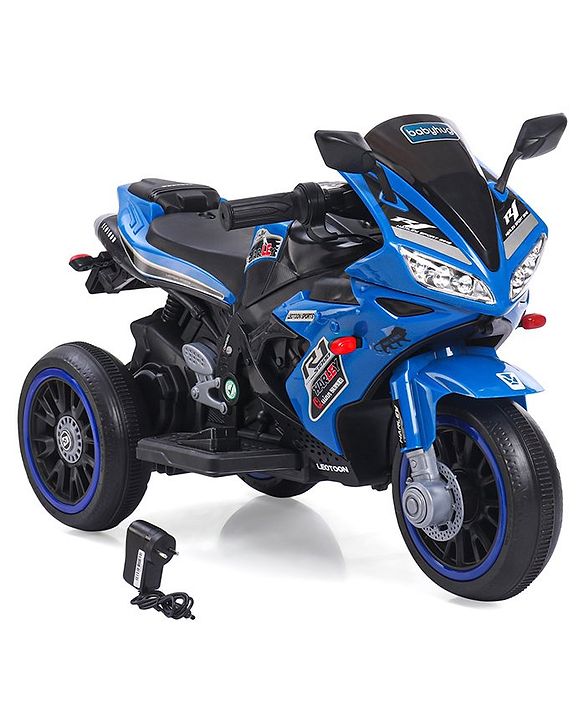 Babyhug Battery Operated Three Wheeler Mini R1 Bike With Music & Light - Blue