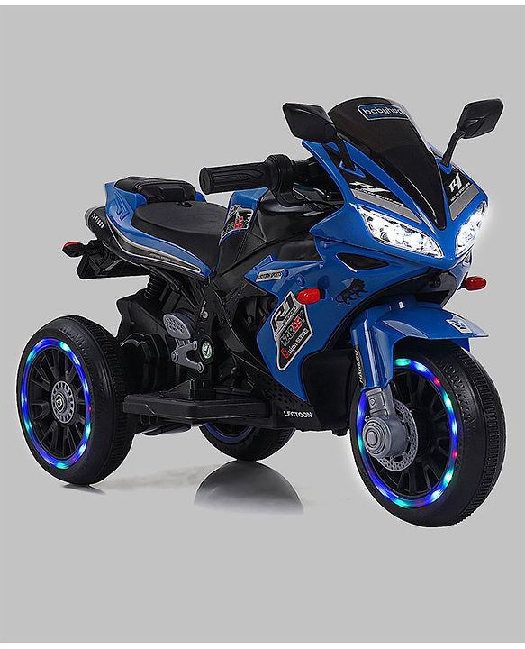 Babyhug Battery Operated Three Wheeler Mini R1 Bike With Music & Light - Blue