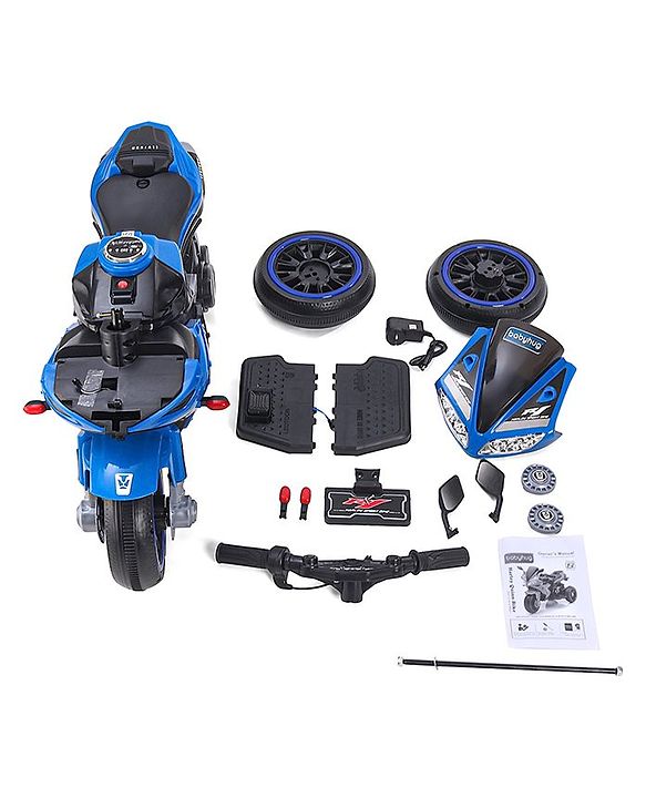 Babyhug Battery Operated Three Wheeler Mini R1 Bike With Music & Light - Blue