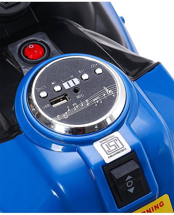 Babyhug Battery Operated Three Wheeler Mini R1 Bike With Music & Light - Blue