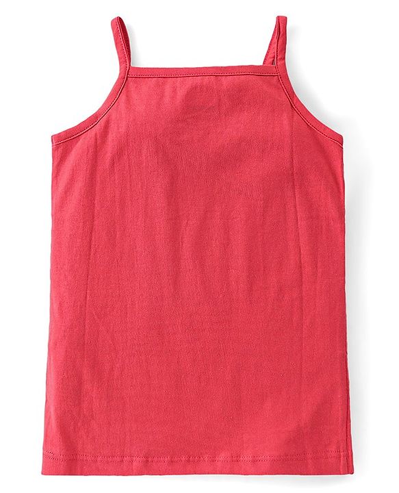 Babyhug 100% Cotton Antibacterial Finish Sleeveless Slips Pack of 3 - Red Purple