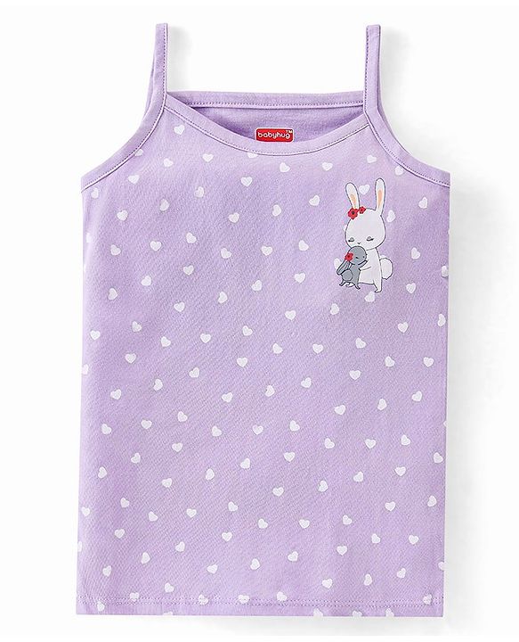 Babyhug 100% Cotton Antibacterial Finish Sleeveless Slips Pack of 3 - Red Purple