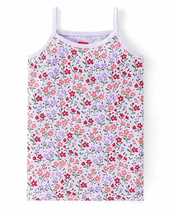 Babyhug 100% Cotton Antibacterial Finish Sleeveless Slips Pack of 3 - Red Purple