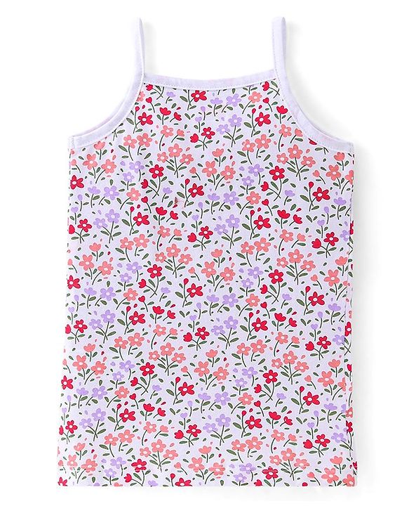Babyhug 100% Cotton Antibacterial Finish Sleeveless Slips Pack of 3 - Red Purple