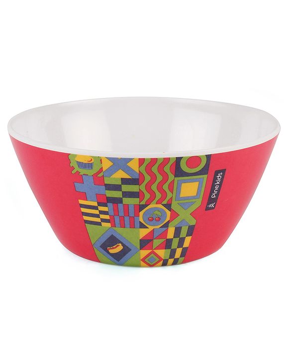 Pine Kids Melamine Bowl With Fork And Spoon Pink - Pack of 3