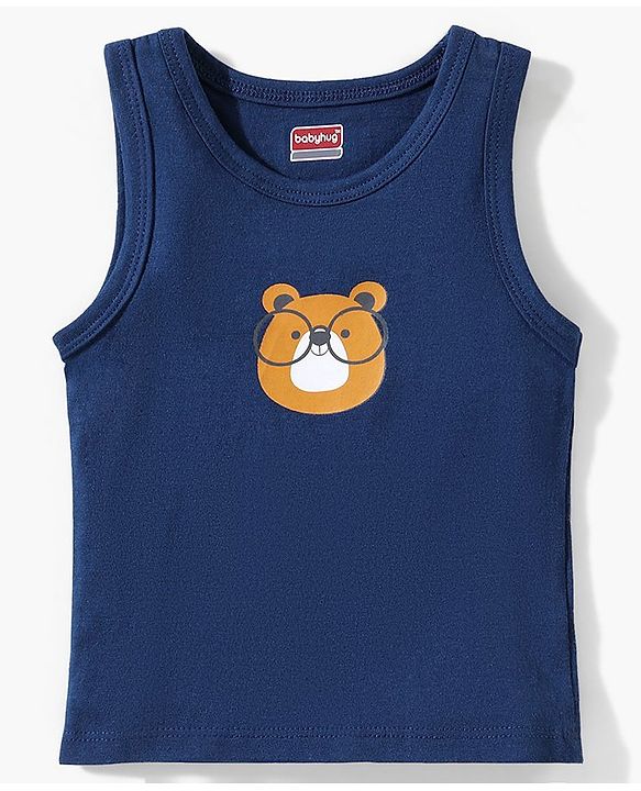 Babyhug 100% Cottton Anti Bacterial Sleeveless Sando Pack Of 3 - Blue Green