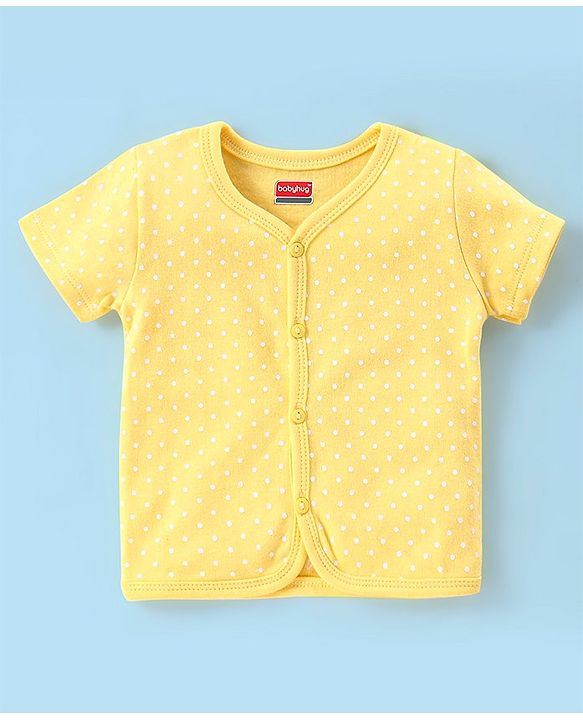 Babyhug 100% Cotton Antibacterial Half Sleeves Vests Bee Print Pack of 5 - Pink Blue & Yellow