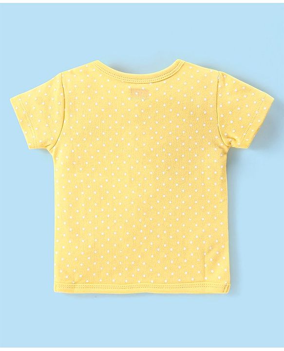 Babyhug 100% Cotton Antibacterial Half Sleeves Vests Bee Print Pack of 5 - Pink Blue & Yellow