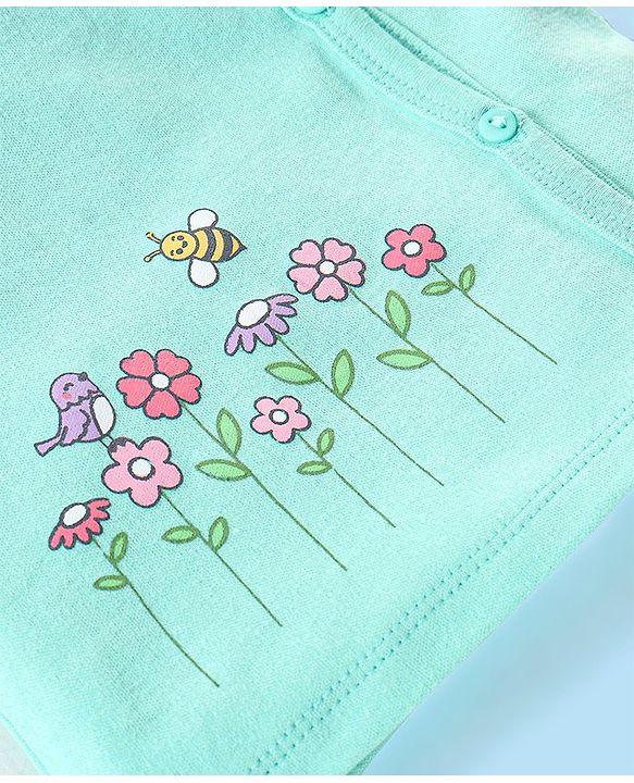 Babyhug 100% Cotton Antibacterial Half Sleeves Vests Bee Print Pack of 5 - Pink Blue & Yellow