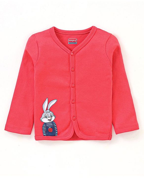 Babyhug 100% Cotton Antibacterial Full Sleeves Vests Stripes & Apple Print Pack of 3 - Grey Red & Blue