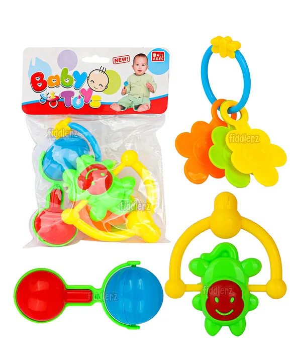 Fiddlerz Rattles Toys for Kids Pack of 3 Multicolour Online India, Buy Baby  Rattles for (0-24Months) at  - 12297343