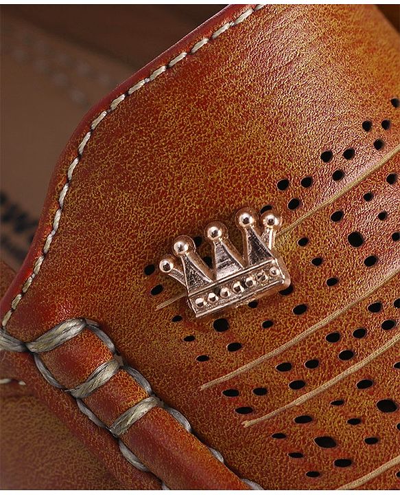 Cute Walk by Babyhug Slip On Formal Shoes with Crown Applique - Brown