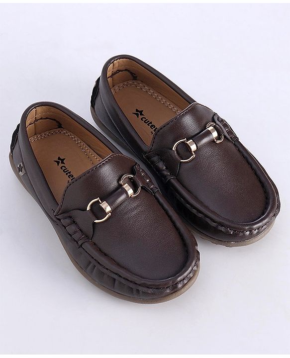 Cute Walk by Babyhug Slip On Formal Shoes with Faux Buckle - Brown