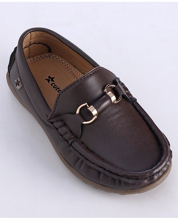 Cute Walk by Babyhug Slip On Formal Shoes with Faux Buckle - Brown