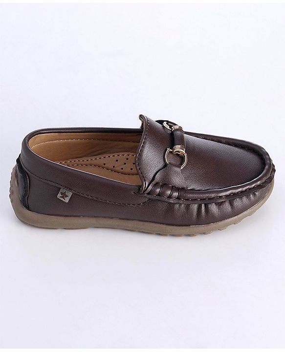 Cute Walk by Babyhug Slip On Formal Shoes with Faux Buckle - Brown