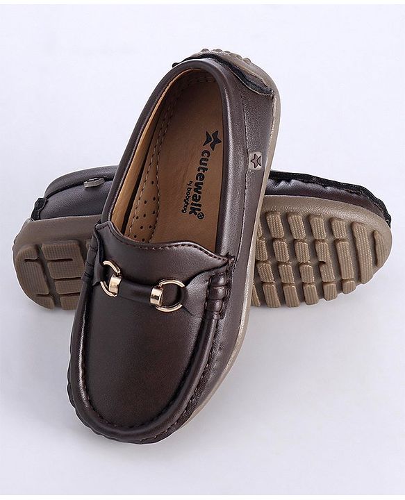 Cute Walk by Babyhug Slip On Formal Shoes with Faux Buckle - Brown