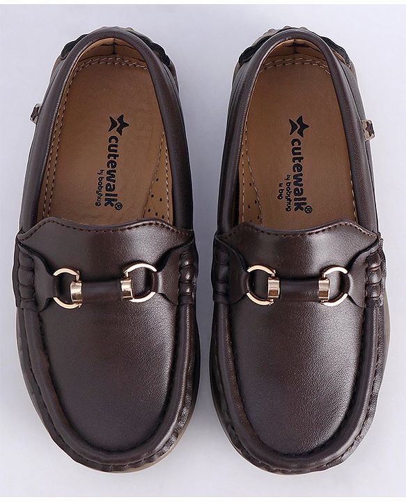 Cute Walk by Babyhug Slip On Formal Shoes with Faux Buckle - Brown