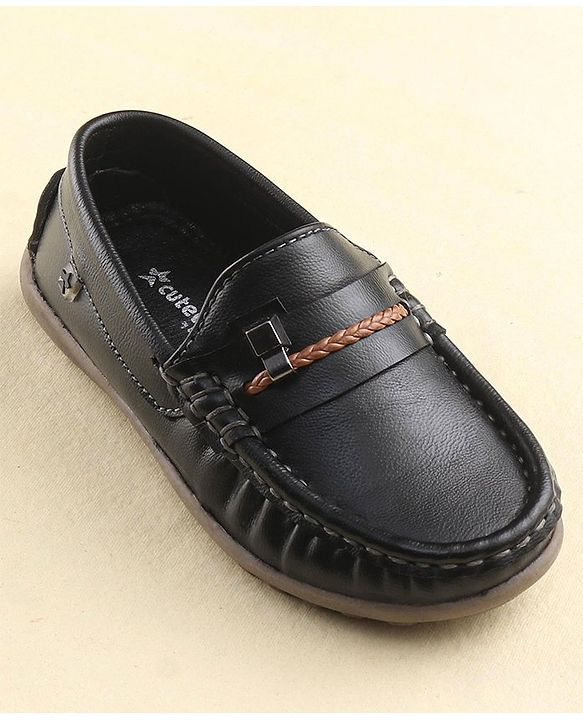Cute Walk by Babyhug Slip On Formal Shoes with Faux Buckle - Black