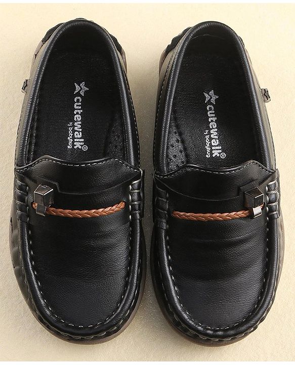 Cute Walk by Babyhug Slip On Formal Shoes with Faux Buckle - Black