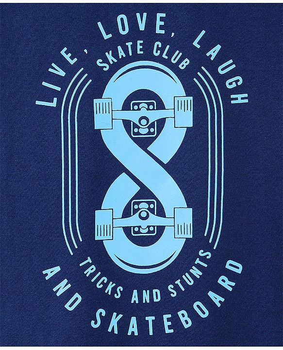 Pine Kids 100% Cotton Half Sleeves Bio Washed T-Shirt Text Print - Navy Blue