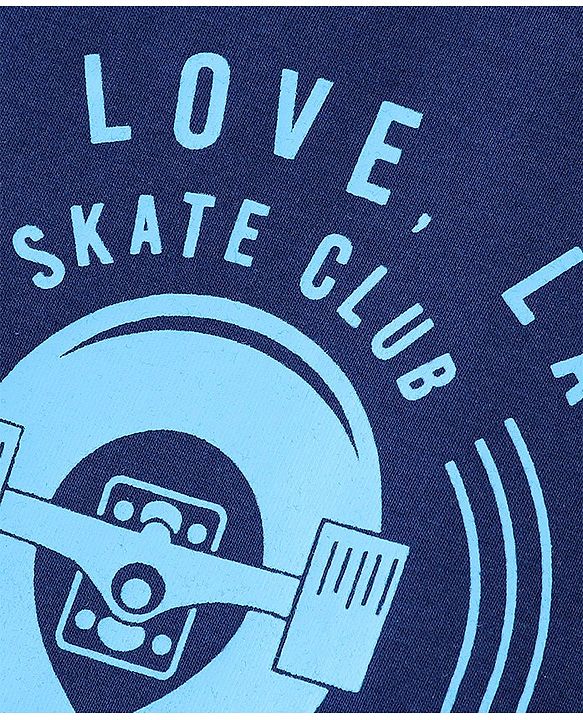 Pine Kids 100% Cotton Half Sleeves Bio Washed T-Shirt Text Print - Navy Blue