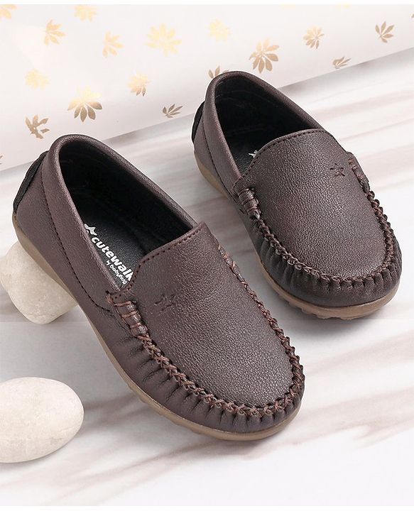Cute Walk by Babyhug Slip On Formal Shoes - Brown