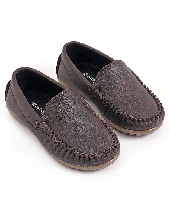 Cute Walk by Babyhug Slip On Formal Shoes - Brown