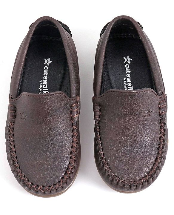 Cute Walk by Babyhug Slip On Formal Shoes - Brown