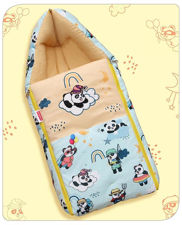 Babyhug Velour Sleeping Bag Animal Faces Print - Multicolor
