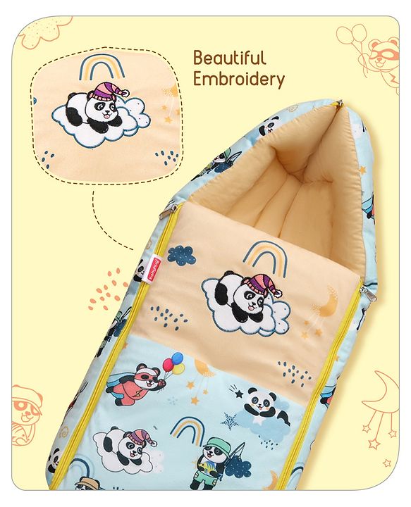 Babyhug Velour Sleeping Bag Animal Faces Print - Multicolor