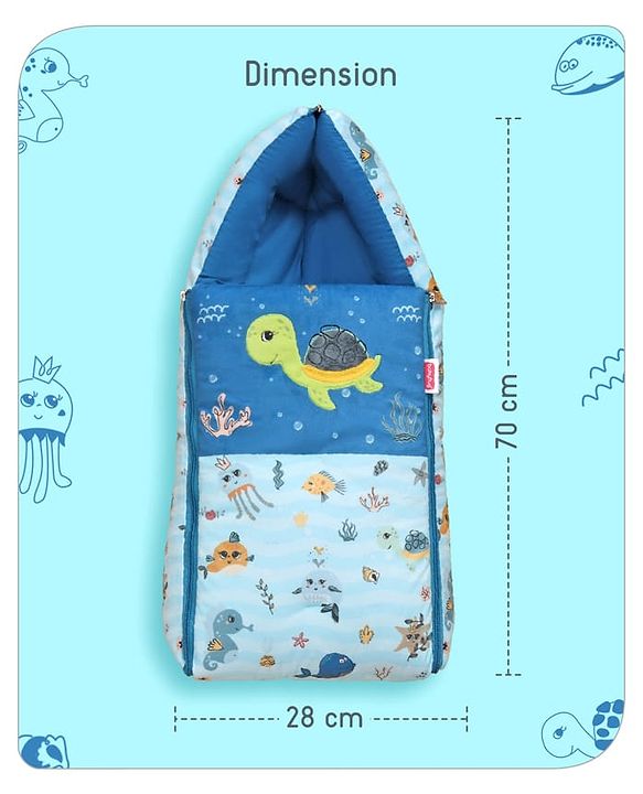 Babyhug Velour Sleeping Bag Animal Faces Print - Multicolor