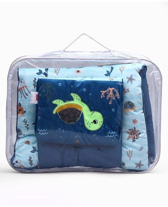 Babyhug Velour Sleeping Bag Animal Faces Print - Multicolor