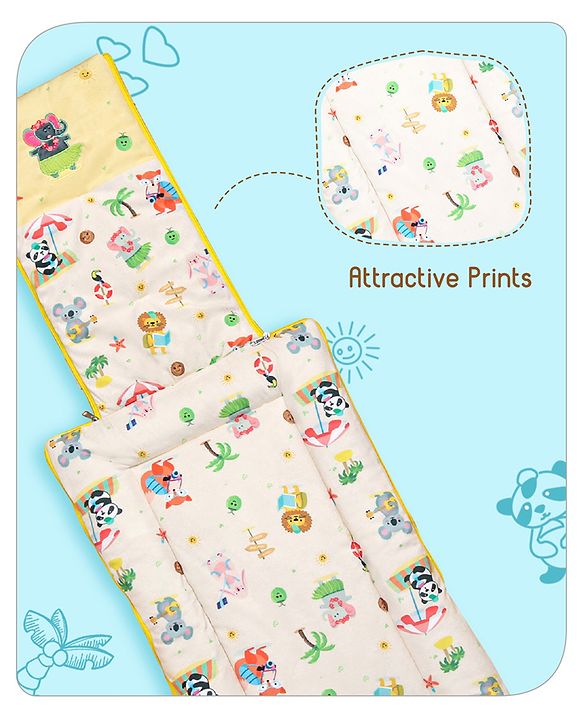 Babyhug Velour Sleeping Bag Animal Faces Print - Multicolor