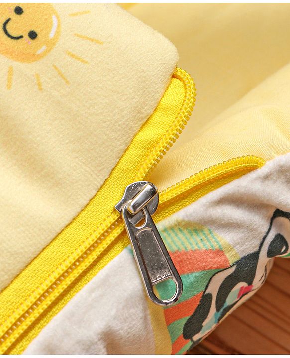Babyhug Velour Sleeping Bag Animal Faces Print - Multicolor