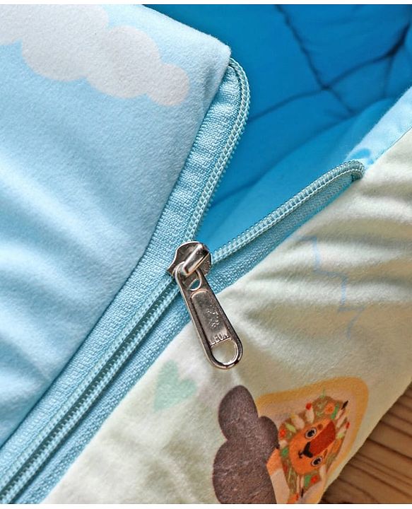 Babyhug Velour Sleeping Bag Animal Faces Print - Multicolor
