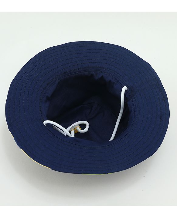 Babyhug Dino Print Bucket Hats Navy Blue - Diameter 16.5 cm