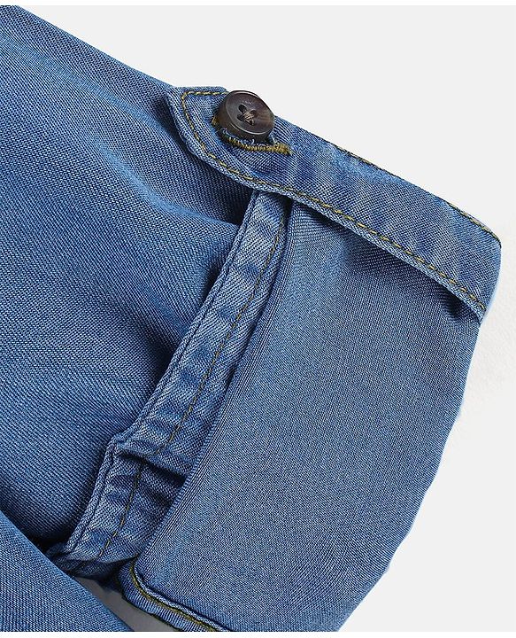 Babyhug Full Sleeves Denim Shirt with Number Print - Blue