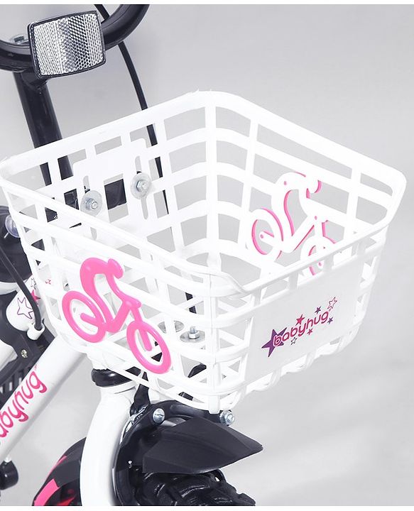Babyhug Speedy Bicycle With Bell - Pink White| Storage Basket| Durable Brake