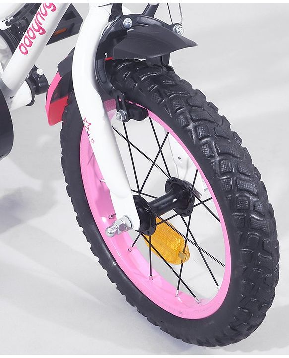 Babyhug Speedy Bicycle With Bell - Pink White| Storage Basket| Durable Brake