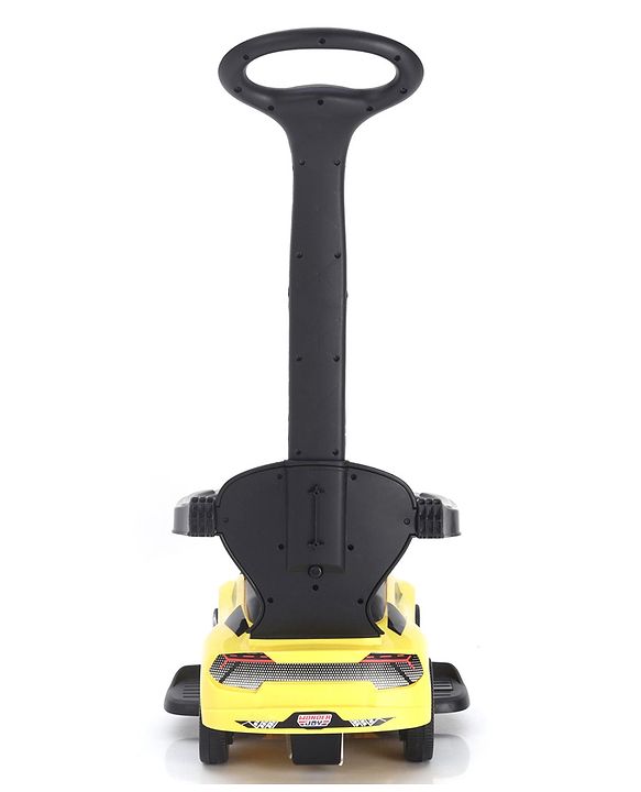 Babyhug 3 in 1 Manual Push Ride on Car with Parent Push Handle - Yellow