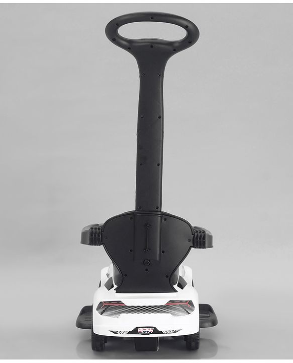 Babyhug 3 in 1 Manual Push Ride on Car with Parent Push Handle - White