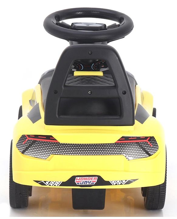 Babyhug Car Shape Manual Push Ride On With Storage -Yellow