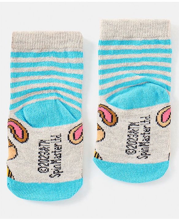 Cute Walk By Babyhug Paw Petrol Design Anti-Bacterial Ankle Length Socks Pack Of 3 - Blue & Red