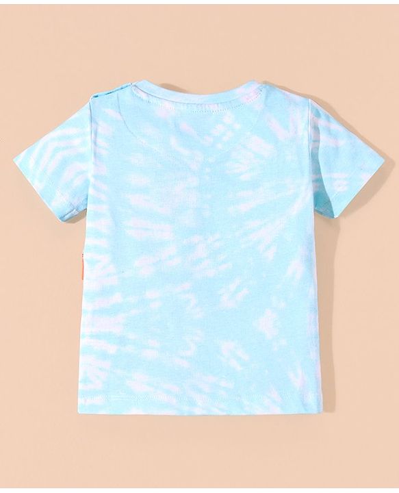 Babyhug Cotton Half Sleeves T-Shirt & Shorts Set Bus & Text Print- Blue