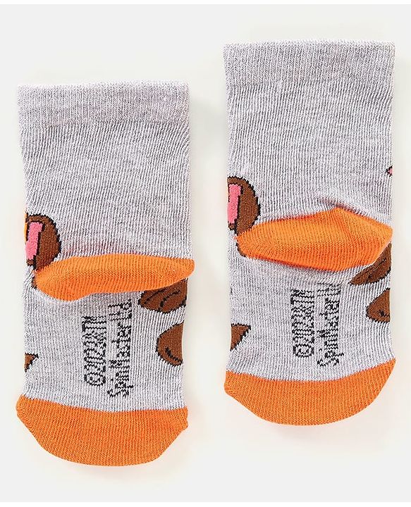 Cutewalk By Babyhug Anti Bacterial Ankle Length Non Terry Socks Paw Patrol Design Pack of 3- Grey & Red