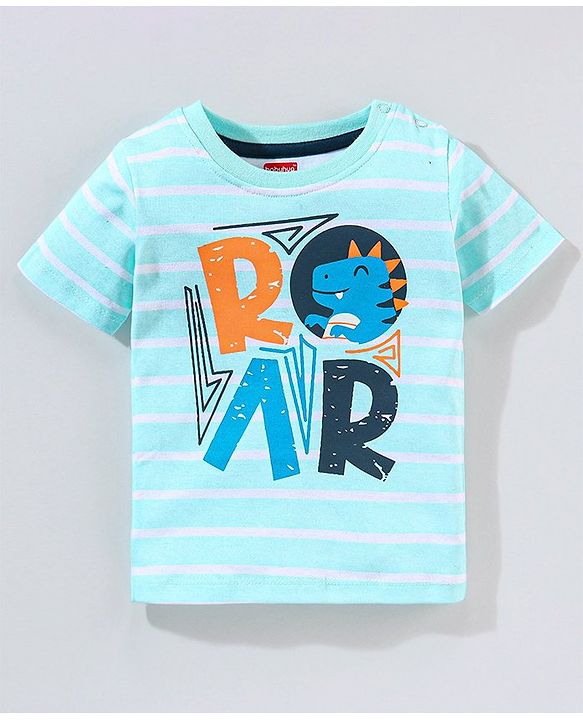 Babyhug 100% Cotton Half sleeves Roar Printed T-Shirt and Shorts - Blue
