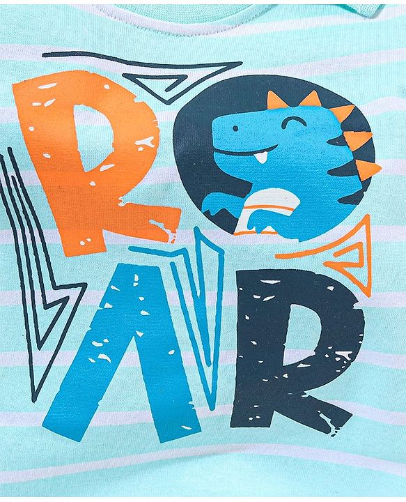 Babyhug 100% Cotton Half sleeves Roar Printed T-Shirt and Shorts - Blue