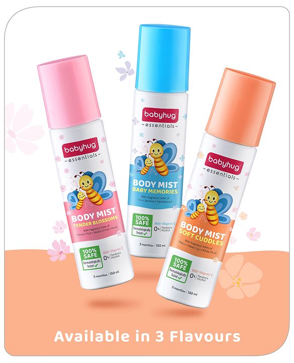 Babyhug Baby Memories Gentle Body Mist  150ml | Alcohol Free | Dermatologically Tested | Skin Friendly | Safe | Everyday Wear