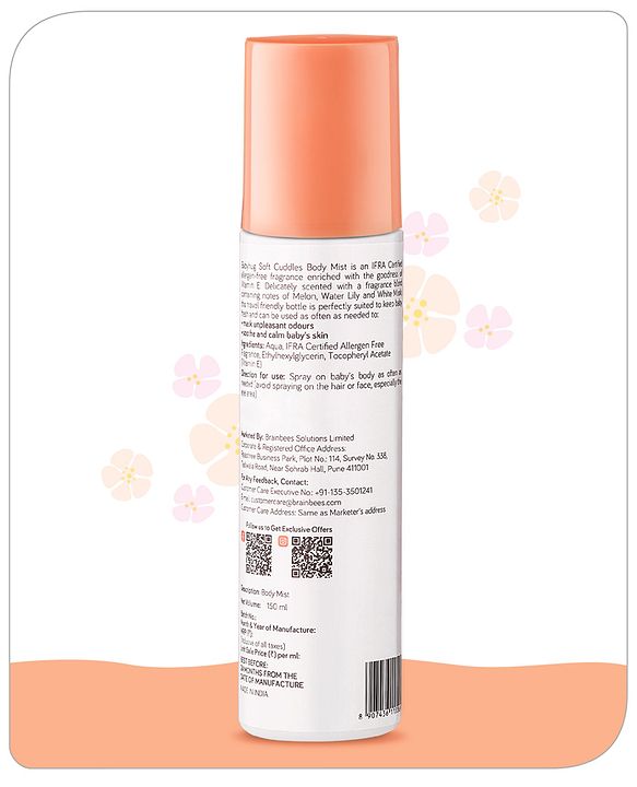 Babyhug Baby Memories Gentle Body Mist  150ml | Alcohol Free | Dermatologically Tested | Skin Friendly | Safe | Everyday Wear