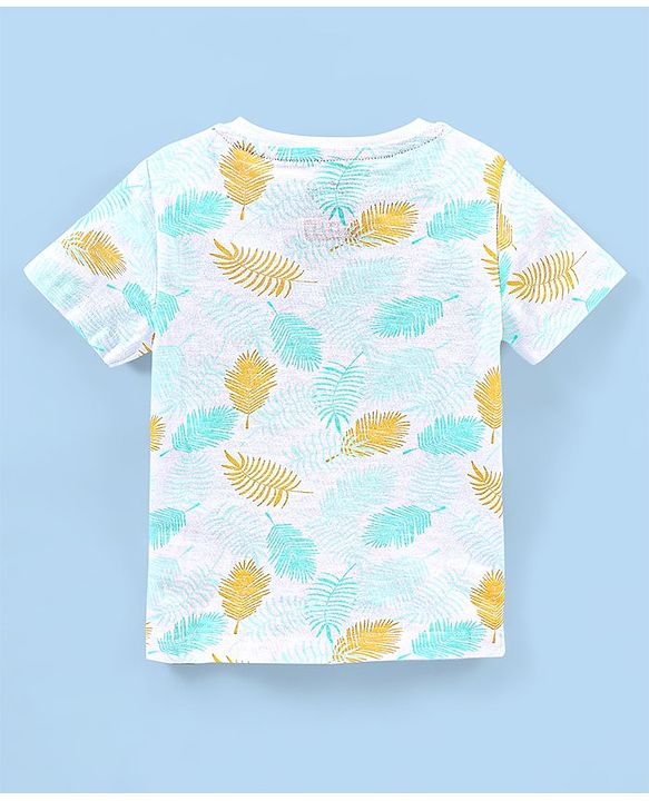 Babyhug Cotton Half Sleeves T-Shirt Lion King Print - White
